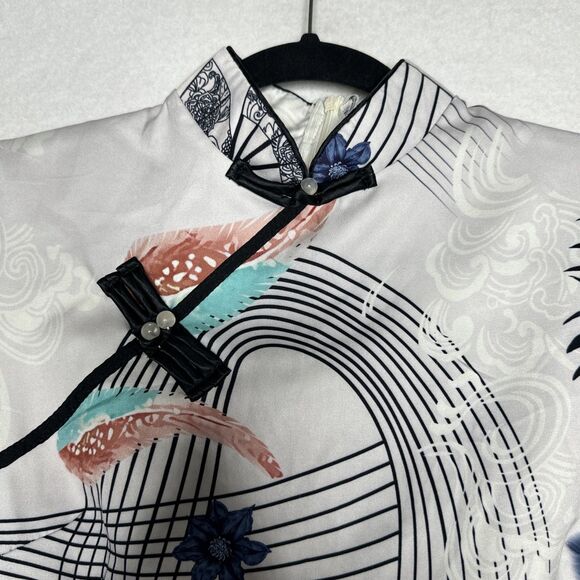 Women's Evening Cheongsam Dress Style Chinese Traditional Prom Medium White - Picture 3 of 10